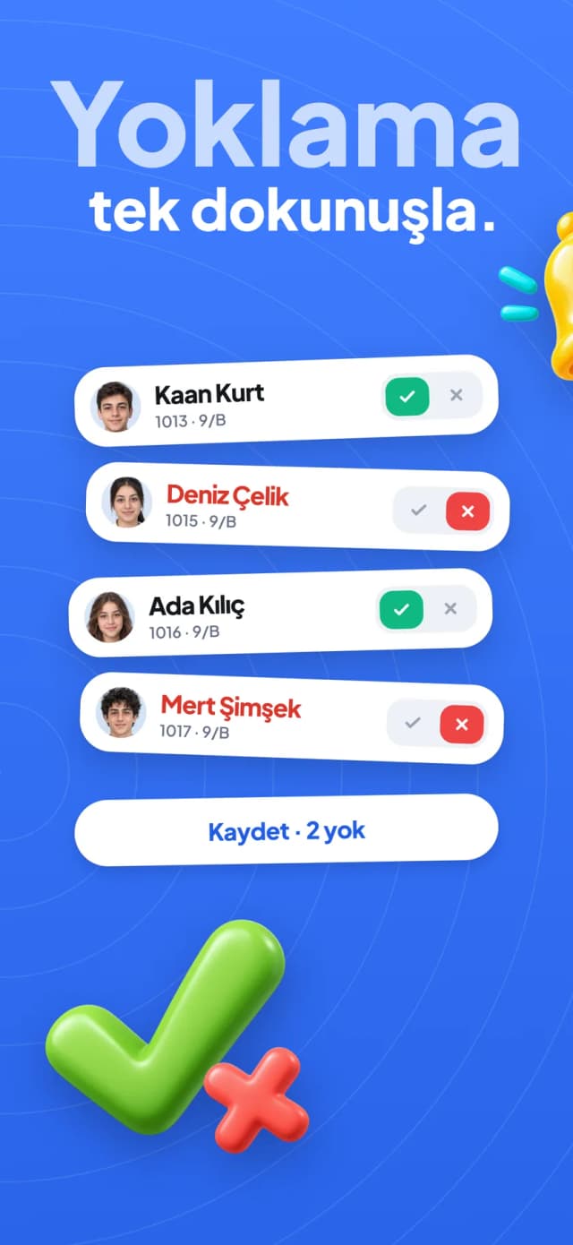 Yoklama tek dokunuşla